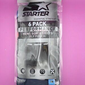 Brand New Men's Starter 6-Pack Performance Boxer Briefs with Fly Pouch - Large